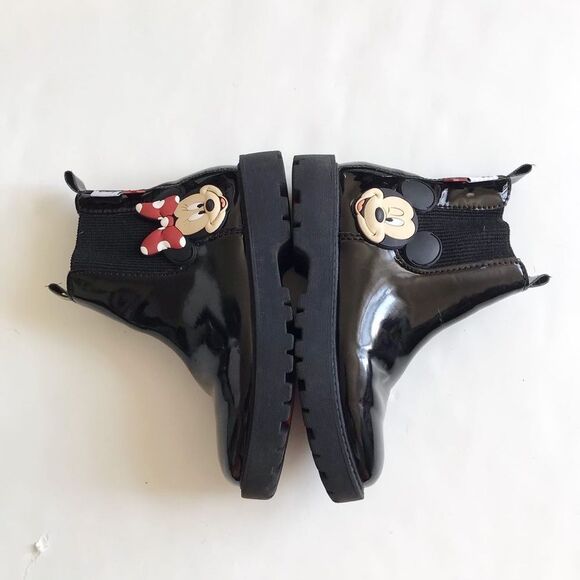 Zara x Disney Mickey Mouse patent boots VGUC size 32(1 youth) - Picture 2 of 9